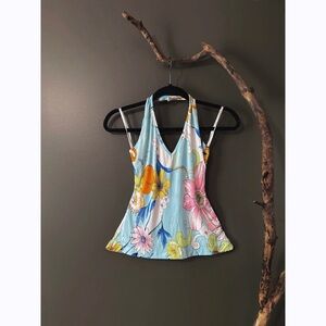 Y2K Print Halter Top